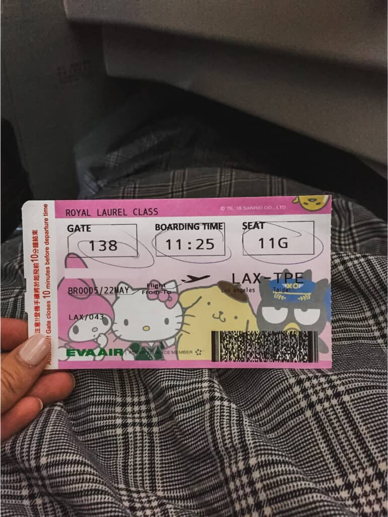 hello kitty plane boarding pass