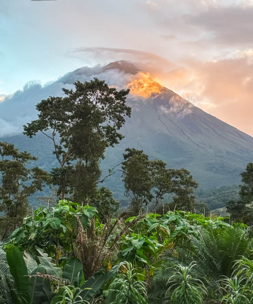 arenal volcano in the jungle