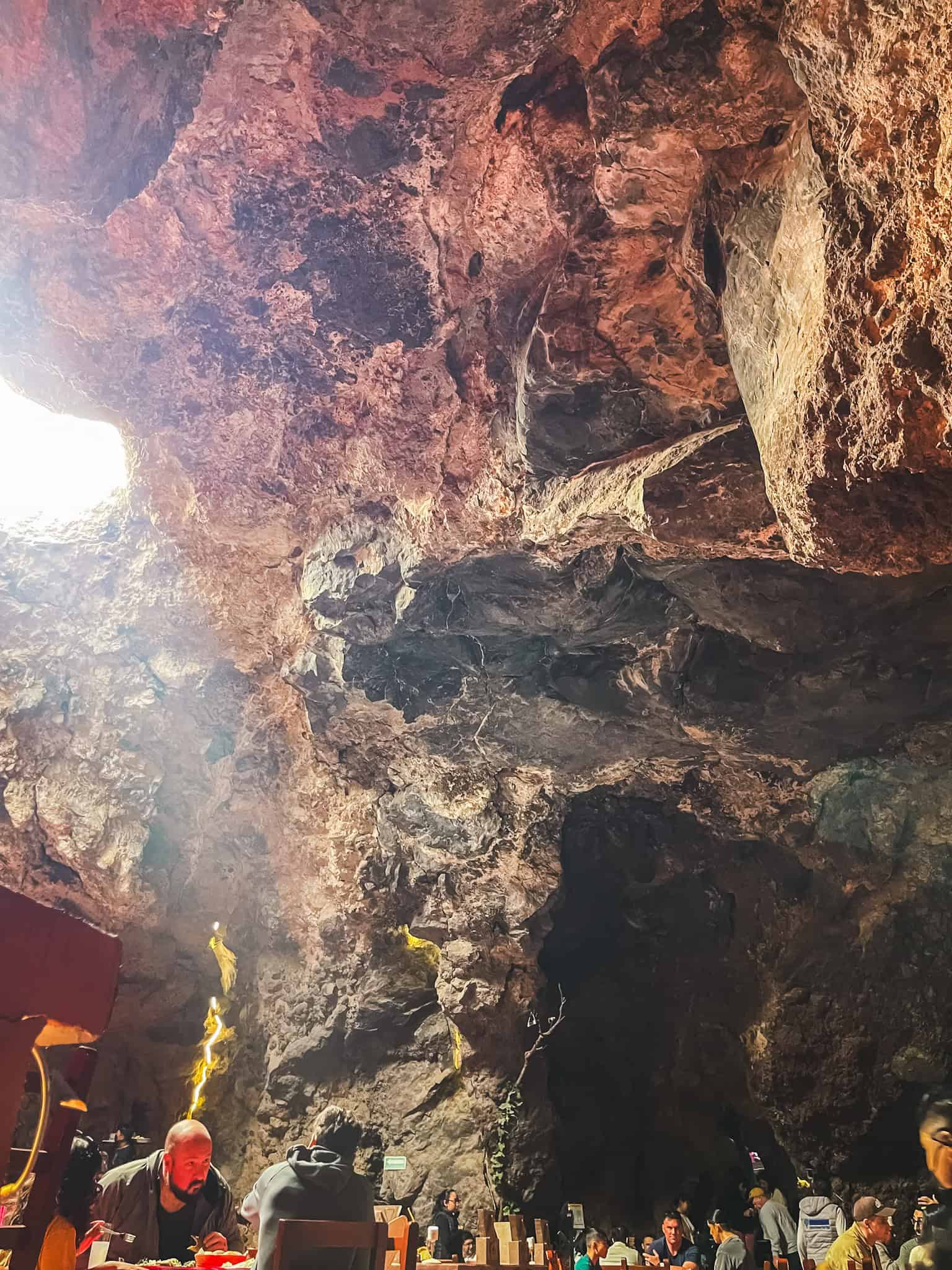 Natural rock cave near Mexico City used as a breakfast stop on tour