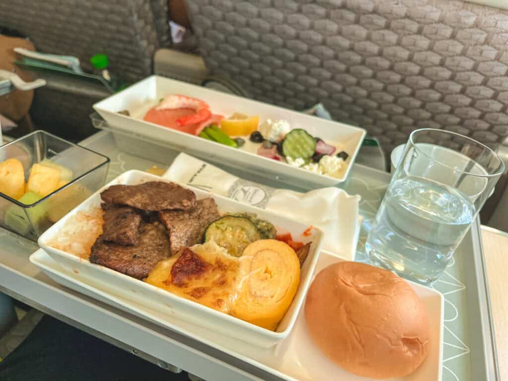 wagyu bbq in eva air premium economy