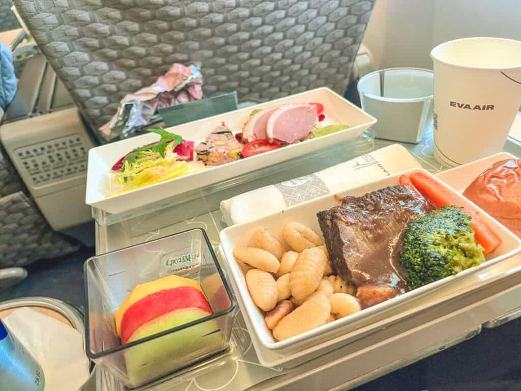 braised beef in eva air premium economy