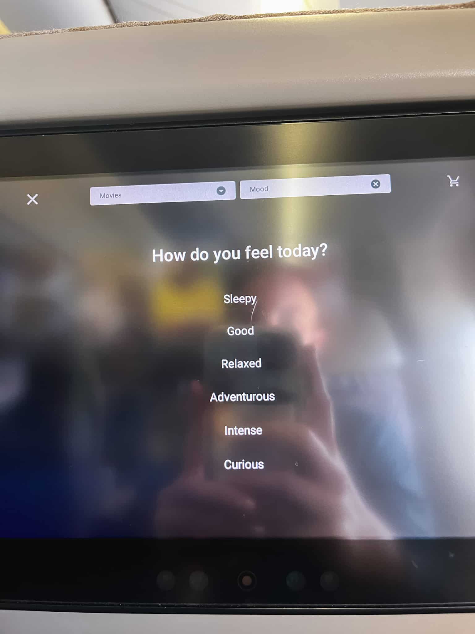movie selection by mood in eva air premium economy