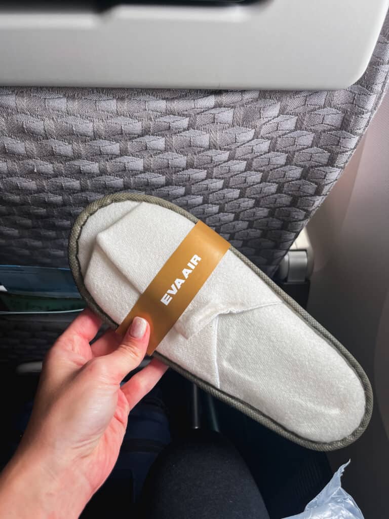 slippers in eva air premium economy