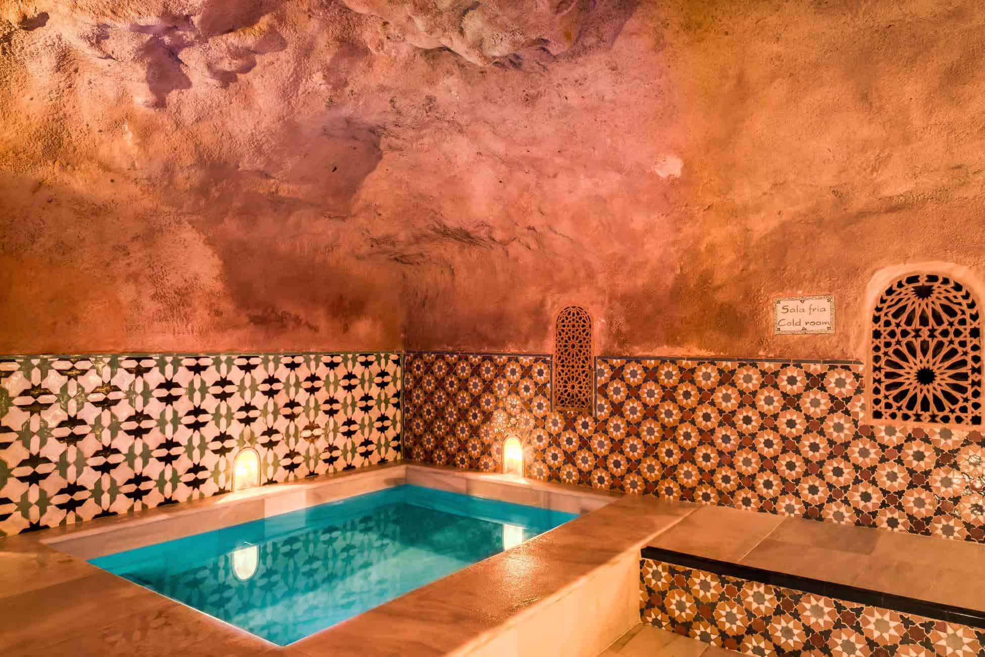Stunning mosaic tile bath at historic malaga arab baths