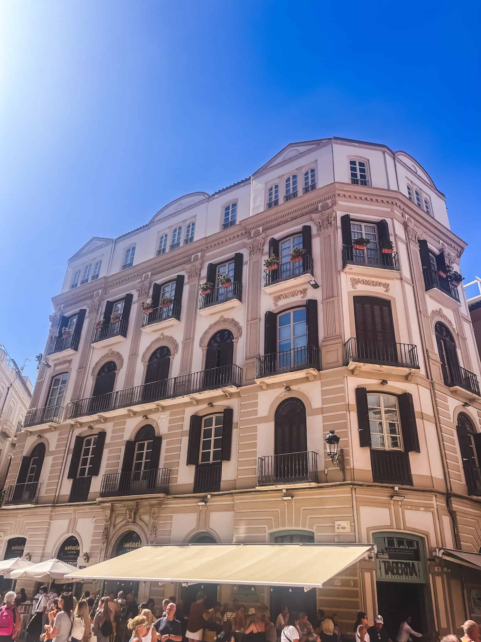 beautiful building on a free walking tour, one of the best free things to do in malaga
