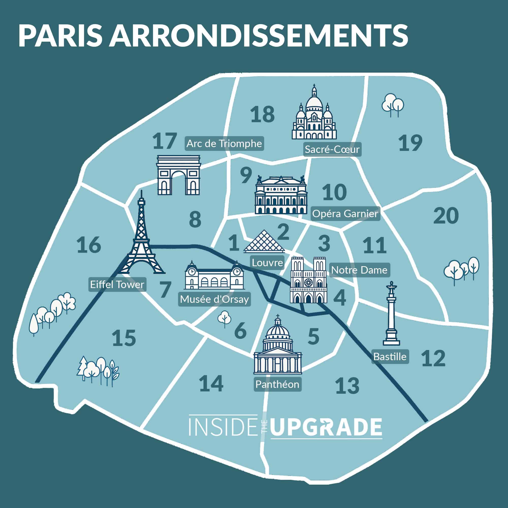 map of arrondissements in paris