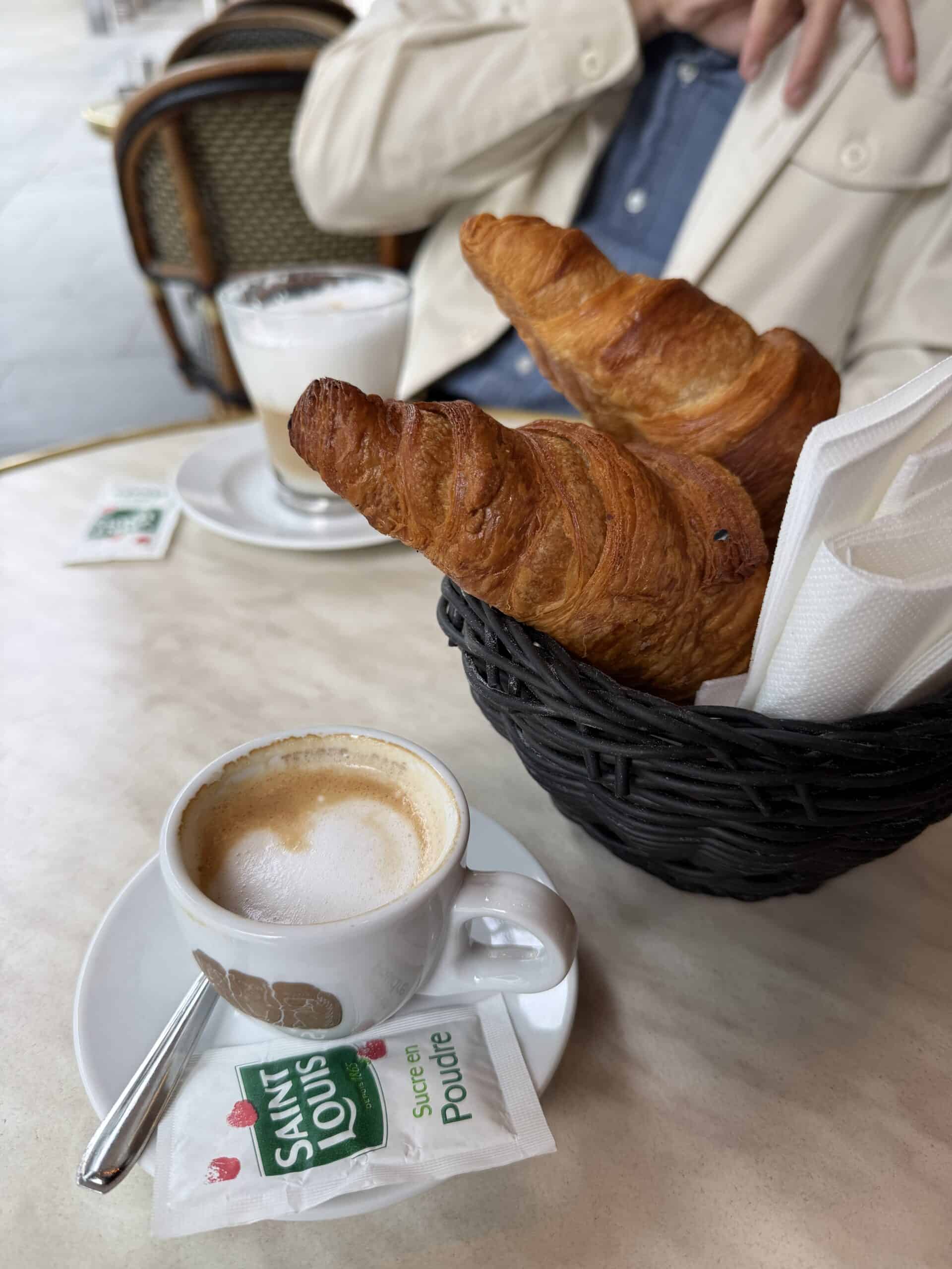 croissant and coffee in Paris