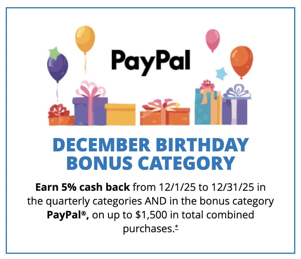 paypal and chase december bonus on credit card points