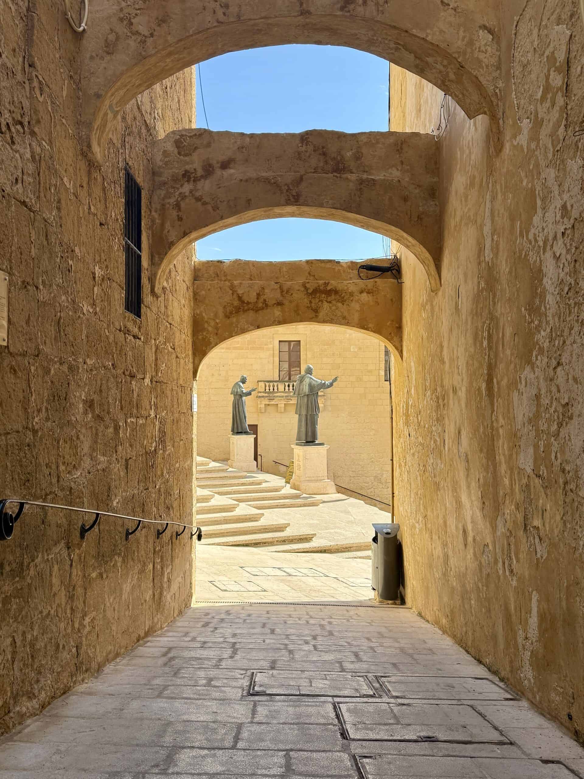 narrow hallway on the citadel in. gozo
