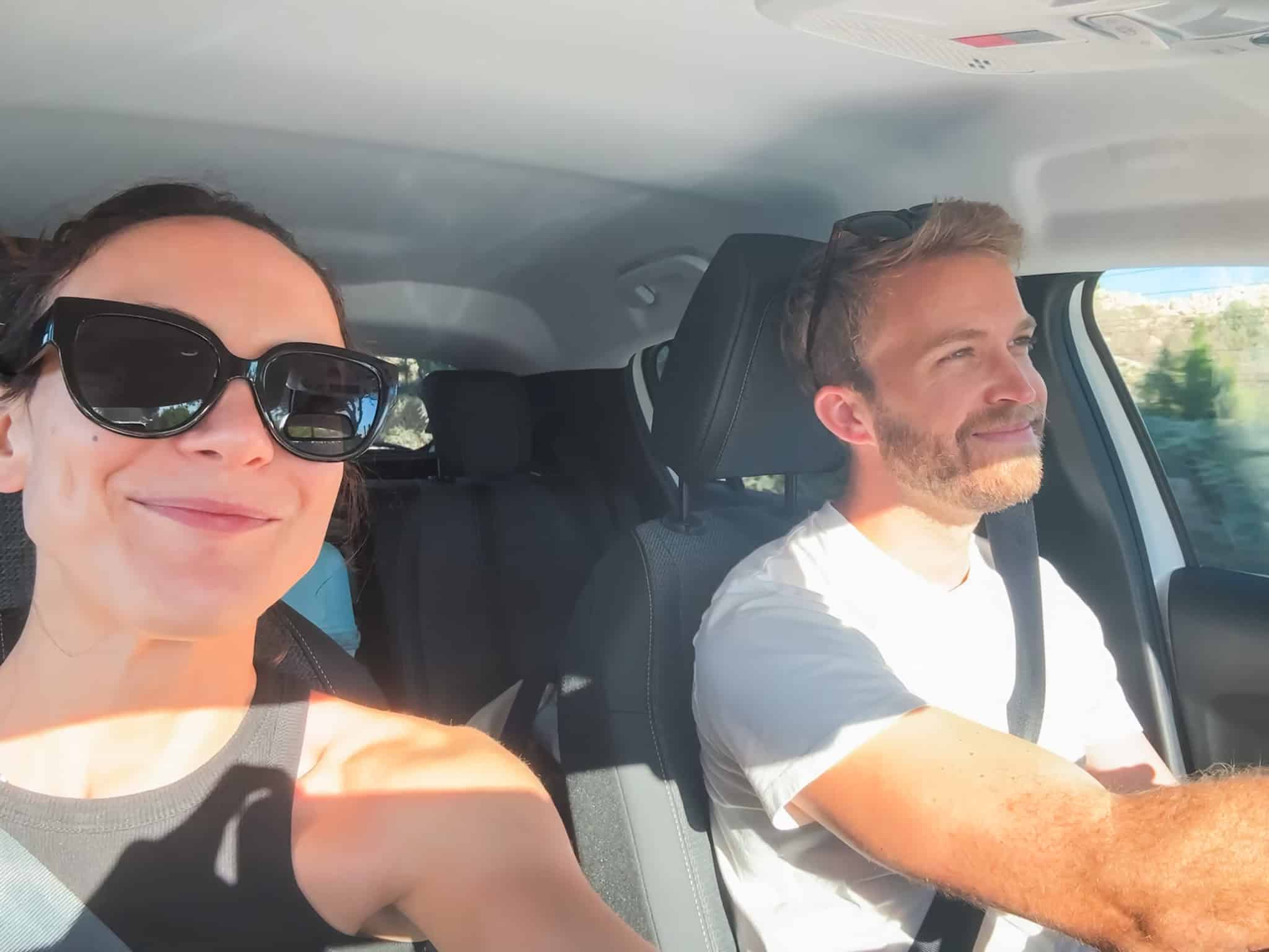 Couple on road trip exploring Malta by rental car during 3 days in Malta adventure