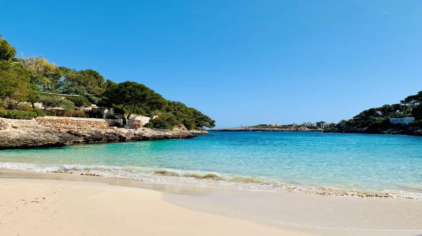 blue beach in mallorca spain