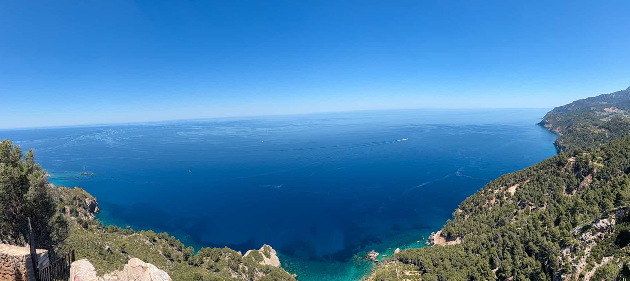 Panoramic coastal view along the scenic MA-10 drive in Mallorca