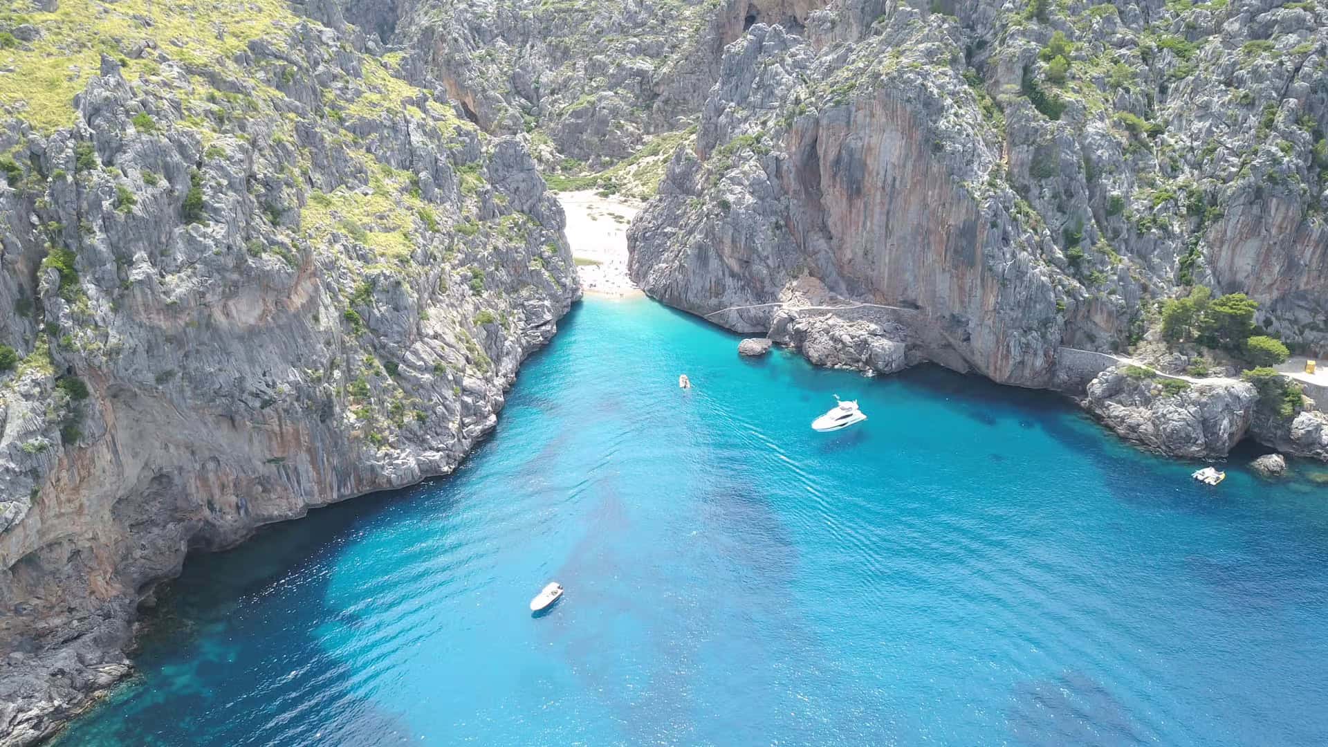blue sa calobra beach in mallorca