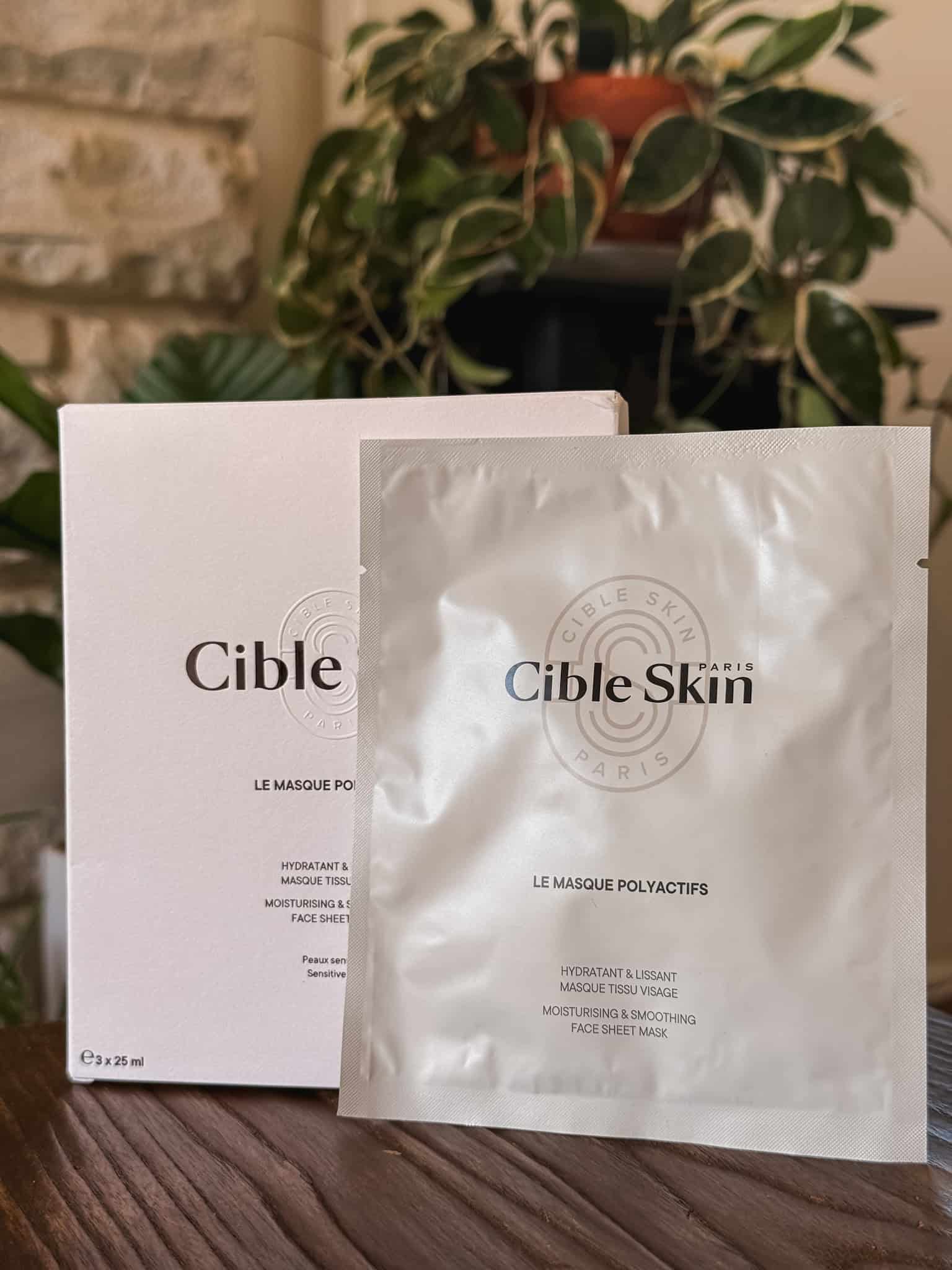 Cible Skin Le Masque Polyactifs moisturizing sheet mask box and foil packet