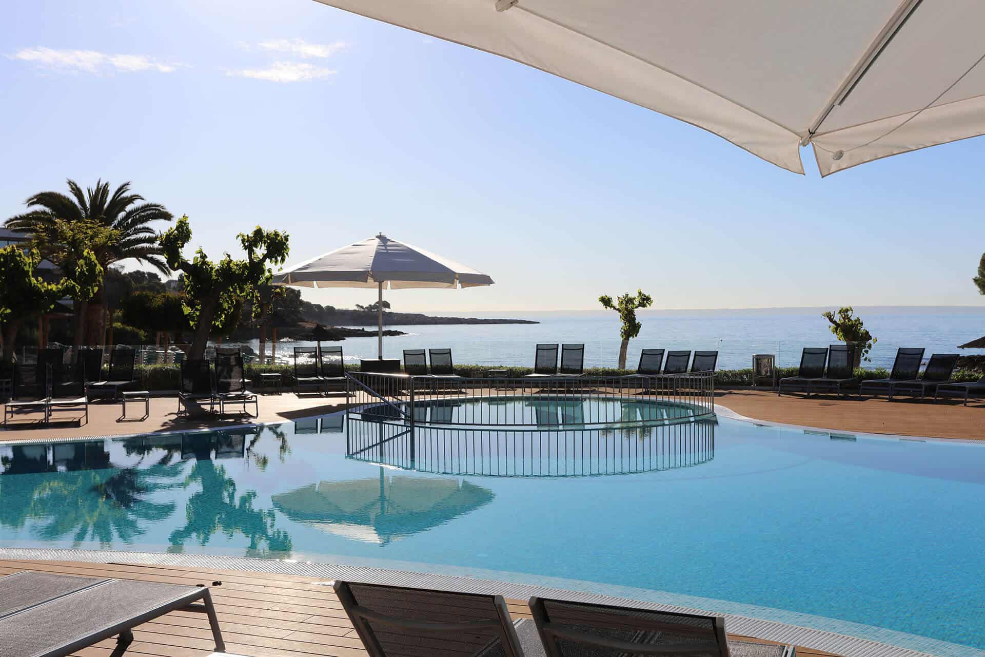 Infinity pool overlooking the sea at Son Caliu, a top pick for where to stay in Mallorca's Calvia coast